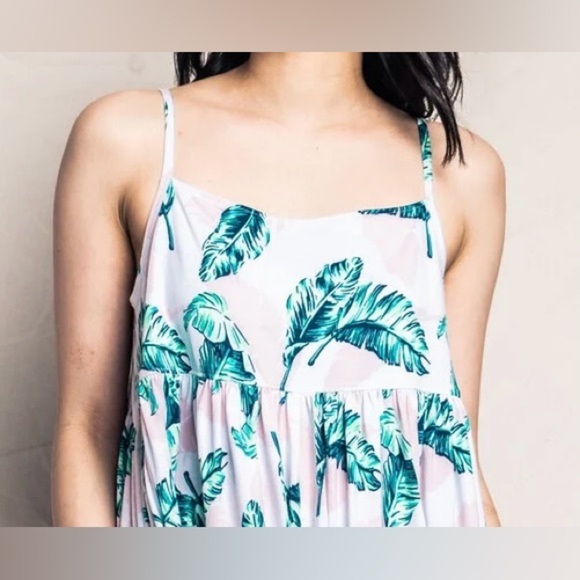 Petite Plume  Peruvian Pima Cotton St. Tropez Palms Lounge Dress Medium NWT - Picture 4 of 6